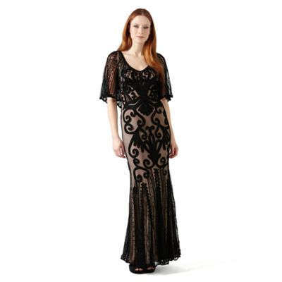 Phase Eight Black and Nude marseilles tapework dress